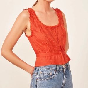 Reformation | Luisa Eyelet Linen Top